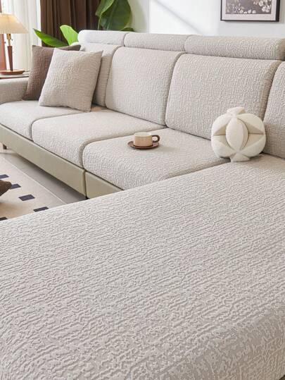 1件装弹力沙发坐垫套，四季皆宜，保暖舒适，防滑防溅，时尚清新，全包覆式沙发套，防尘，可机洗，不褪色，适用于卧室、办公室、客厅的L型沙发以及1/2/3/4人沙发。