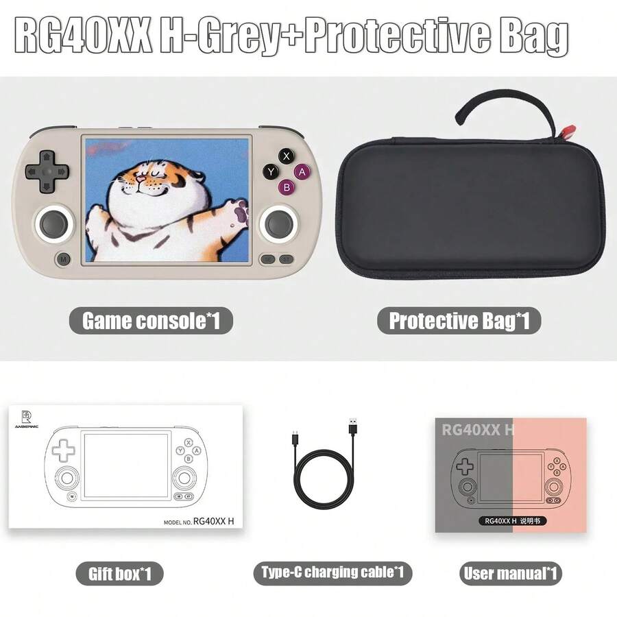 RG40XX V Linux OS - Consola de juegos portátil de 64 GB de almacenamiento, pantalla IPS de 4 pulgadas, H700 de cuatro núcleos, Bluetooth 4.2, batería