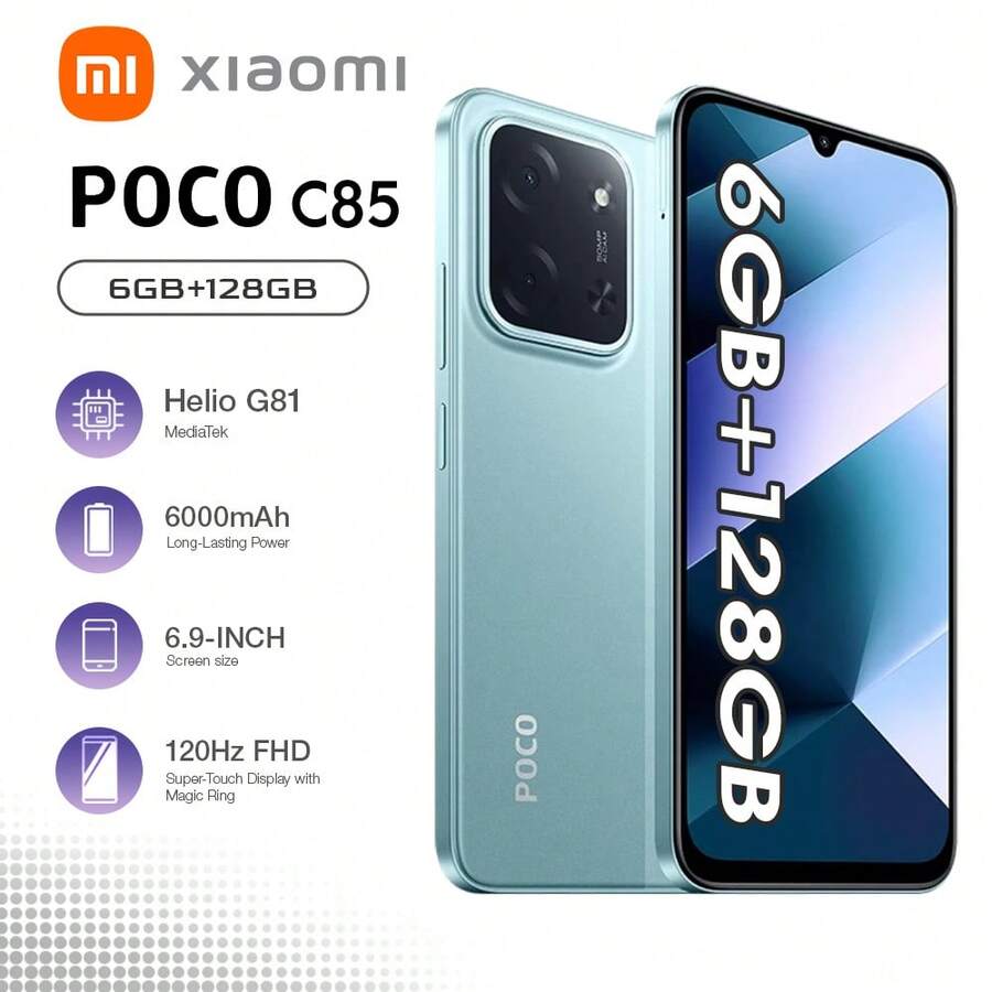 xiaomi redmi POCO C85 Smartphone 6+128GB Up to 16GB RAMMemory extension immersive 6.9" display Up to 120Hz AdaptiveSync Helio G81-Ultra Rear Camera 50MP Front Camera 13MP Largemity Batter - 綠色 - 查看 1