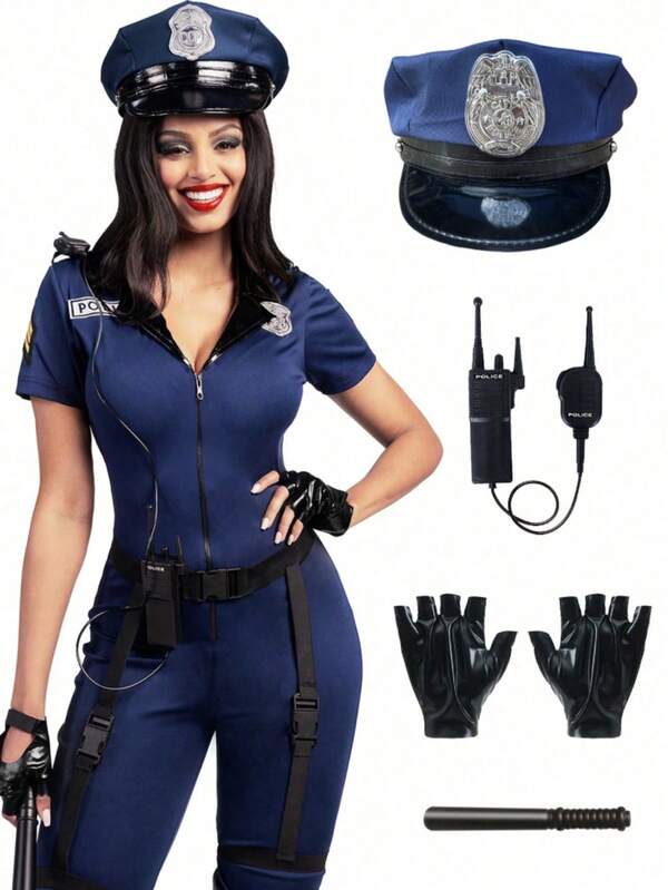 5 accesorii profesionale pentru costume de ofițer de sex feminin, potrivite pentru jocuri de rol de Halloween și evenimente costumate, petreceri, carnavaluri, festivaluri de muzică, spectacole. Accesorii pentru costume de Halloween în stil ofițer de sex feminin, potrivite pentru a fi purtate de ofițere în timpul cosplay-ului de Halloween.