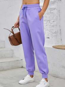 Women Pants - 紫丁香色 - 查看 3