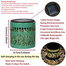 1 قطعة فانوس ديكوري يعمل بالطاقة الشمسية، فانوس ديكور حديقة أنيق، إضاءة LED معدنية تعمل بالطاقة الشمسية، إضاءة دافئة، مناسب للحديقة والفناء والممرات والمداخل والأعياد والحفلات والمروج