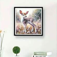 1pc Frameless 5D DIY Diamond Painting Kit, Deer Diamond Painting, Creative Art Project For Home Wall Decor, Holiday Party Decoration, Artistic Home & Office Decor, Vivid Wall Art, Handmade Gift For Friends, Birthday, Christmas, Thanksgiving