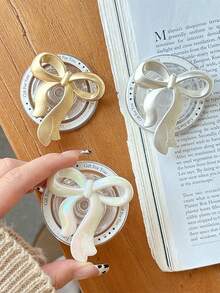 1个新款创意蝴蝶结磁吸手机壳，带气垫支架，可伸缩慵懒桌面手机支架，韩版ins风 - 彩色 - 查看 4