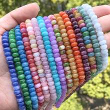 1 خيط من الخرز الطبيعي من الطورمالين والياقوت والعقيق 4x6 مم للأساور والقلائد وصنع المجوهرات DIY والاكسسوارات اليدوية - متعدد الألوان - مشاهدة 6