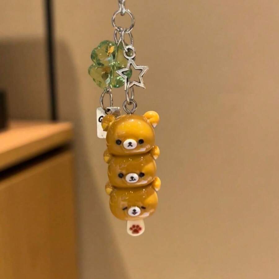 Cute Candied Haws And Easy Bear Keychain, Super Cute Cartoon Bear Brother And Sister, Mobile Phone Chain, Couple Girlfriends Accessories Pendant - Rilakkuma[Anh Gấu] - Xem 1