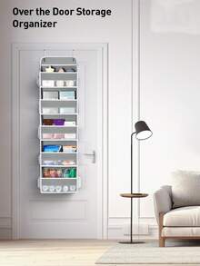 1 Piece 5-Layer Non-Woven Door Organizer Rack, Large Capacity Hanging Storage Bag, Space-Saving Door Hanging Storage Solution, Breathable Non-Woven Fabric, Reinforced Hook Design, Anti-Slip & Stable, Suitable For Bathroom/ Bedroom/ Closet/ Pantry/ Kitchen, Ideal For Storing Socks/ Underwear/ Toiletries/ Cosmetics/ Snacks/ Towels, Easy Installation No Drilling, Foldable For Storage When Not In Use, Dust-Proof & Durable, Multi-Scene Home Organization Essential, Hot-Selling Closet Storage Accessory, Practical Hanging Organizer For Small Spaces, Perfect For Maximizing Vertical Storage Space At Home - 灰色 - 查看 8