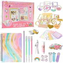 EUARD Kit de Diario DIY para Niñas, Juego de Suministros para Álbum de Recortes y Diario, Regalo Ideal para Niñas de 8-14 Años, Set de Manualidades para Desatar la Creatividad en Arte y Escritura (SH029 Rosa) - 1 - Ver 1