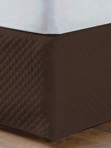White Quilted Adjustable Box Spring Bed Skirt For Single/Double/Queen Beds - Óxido marrón - Ver 4
