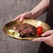 7/12/2pcs Stainless Steel Gold Small Plates, 6.69 Inch Round Serving Platters, Multipurpose Metal Dinner Dishes For Salad, Snacks, Desserts, Barbecue - Sturdy, Heavy-Duty, Suitable For Gatherings And Outdoor Camping, Essential Camping Gear | Elegant Tableware | Durable And Easy To Clean - Gold - View 11