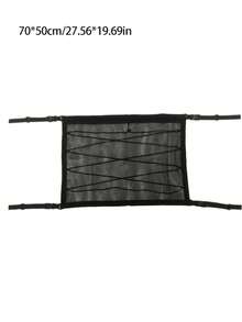 黑色车顶行李网，加强型承重不下垂双层网状车顶储物整理器，车顶行李网，长途旅行和露营用的车顶储物整理器，内饰配件，汽车用品，汽车内饰配件，汽车整理配件