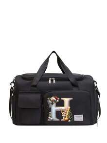 Oxford Cloth Material, Fashionable Style, Large Capacity, Multifunctional Black Travel Bag, Handbag, Crossbody Bag, Shoulder Bag, Separate Space For Storing Shoes, Suitable For Vacation, Travel, Fitness, Exercise, College Christmas Bags Gifts For Men Luggage