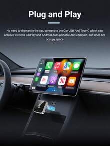 XUDA新款CarPlay AI Box迷你超级盒，支持有线转无线，具备无线CarPlay和安卓二合一功能，配备2.4-5.0GHz WiFi 5，适用于99%配备有线CarPlay和安卓功能的车辆。 - 銀黑 - 查看 5