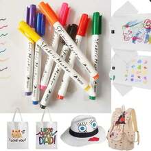 8/12pcs Fabric Pen, Ideal For Use On Cloth, Accessories And Textiles, DIY T-Shirt, Backpack, Shoes - Multicolor - View 6