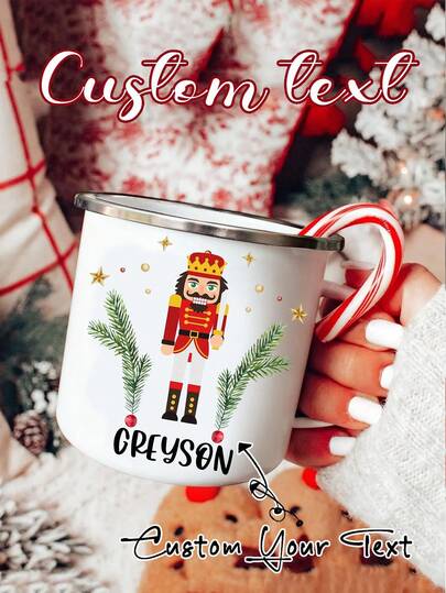 Custom Name Personalized Gift White Enamel Mug, Unique Gift For Special Occasions, Personalized Photo Coffee Mug, Custom Camping Mug, Custom Christmas Gift, Personalized Anniversary Photo Mug, Perfect Gift For Family, Friends And Baby, Personalized Halloween Enamel Mug, Custom Mug, Custom Coffee Mug