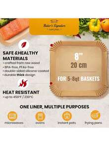 150pcs Disposable Air Fryer Paper Liners For Frying Chicken, Wings, French Fries, Prevent Oil Splatter Paper Air Fryer Kitchen Air Fryer Liners Air Fryer Paper Airfryer Air Frier - Nâu vuông - Xem 7