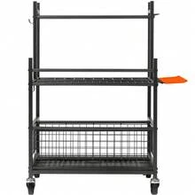 Garden Tool Organizer, 16 Slots With Hooks, Yard Tool Tower Rack With Wheels For Garage Organization And Storage, Hold Long-Handled Tool/Rake/Broom, Metal Tool Stand Holder For Shed, Outdoor - Black - View 8