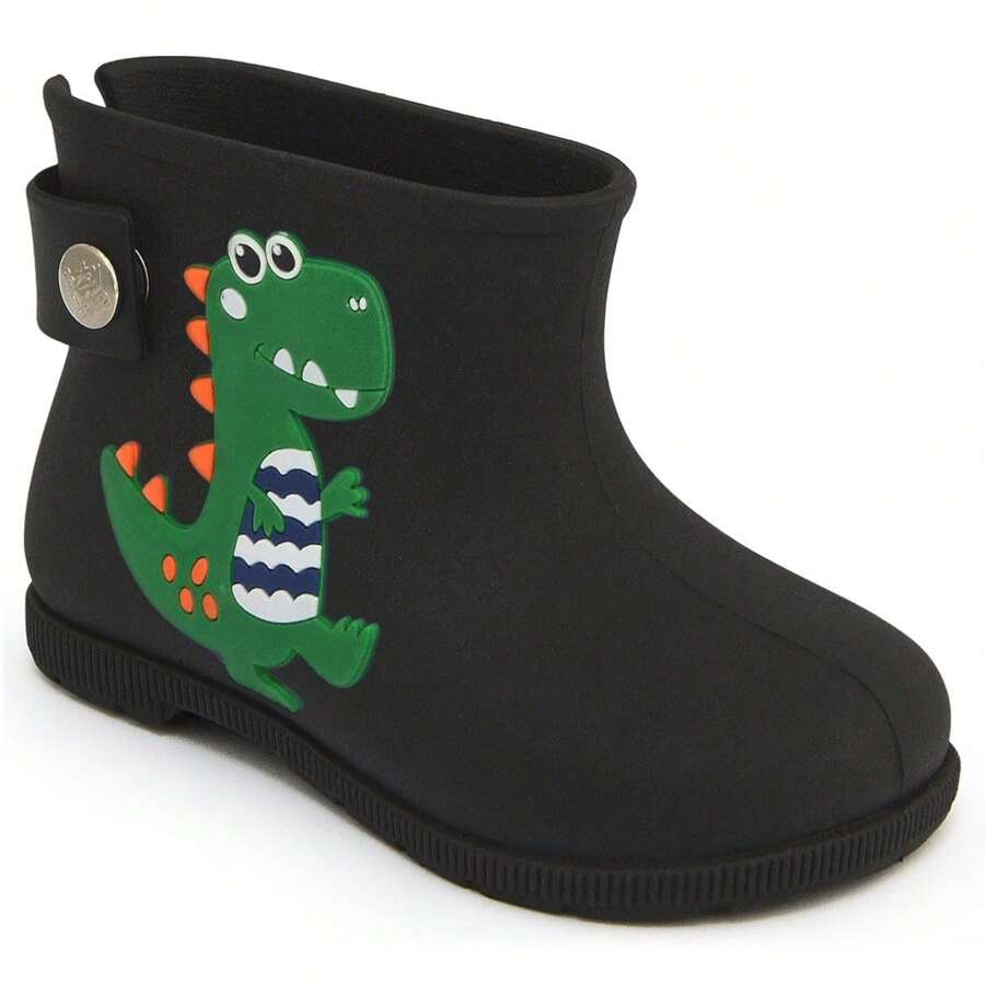 Boys' Dino Low-Cut Waterproof Rain Boots - 黑色 - 查看 1