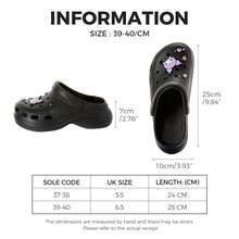 Miniso Sanion Kuromi 女款白色中厚鞋底 Crocs EVA 材质舒适耐磨日常出游新选择（1 件） - 黑色 - 查看 10