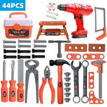 Kids Pretend Play Tool Box Toy, Simulation Educational Toy Tools For Role Play, Including Screws, Screwdrivers, Suitable For Children, Parent-Child Game Toy, Great For Birthday, Halloween/Christmas Gifts