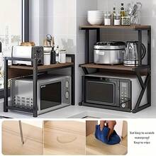 LOVEWE 3-Layer Carbon Steel Kitchen Rack (K-Shape, Reinforcement), For Oven/Microwave (Complete Accessories) - 紫紅色 - 查看 6