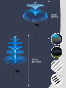 1 Dây đèn LED năng lượng mặt trời, Đèn sứa năng lượng mặt trời 1/2/3/5 tầng trang trí sân vườn ngoài trời, đổi màu, nhiều màu, hoàn hảo cho sân hiên, sân, trang trí Giáng sinh, năm mới - Nhiều màu - Xem 6
