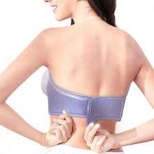Smart Wireless Electric Vibrating Heated Massage Bra With EMS Patches Ideal Gift For Mother Girlfriend Or Best Friend On Valentine's Day Or Anniversary - Purple - View 5