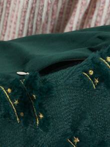 1 Funda de almohada bordada con estrella de árbol de Navidad, bordado de árbol de Navidad para fiesta navideña, funda de almohada bordada por computadora sin relleno de almohada - Multicolor - Ver 5