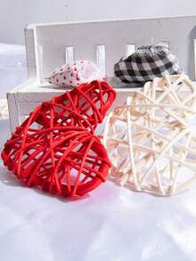 10个天然藤条心形球 DIY工艺花瓶填充物悬挂球装饰品，适用于婚礼、生日、情人节派对装饰 - 彩色 - 查看 4