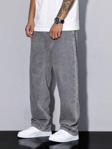 Pantalones vaqueros de estilo casual y de moda gris claro para adolescentes - Gris Claro - Ver 3
