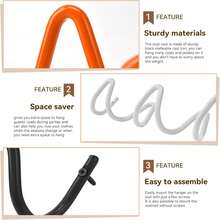 20kg Capacity Creative Wave Wall-Mounted Coat Rack, Easy Installation, Multi-Function Hooks For Hanging Jackets, Hats, Bags, Umbrellas, High-End Quality - Multicolor - View 7