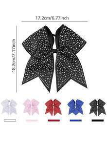 Coletero con lazo de animadora de 7 pulgadas, lazo con strass, adecuado para escuela, deportes, festivales, fiestas, celebraciones y uso diario