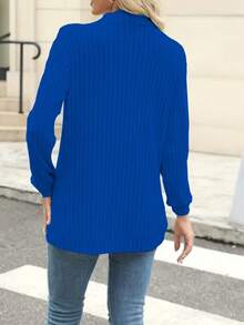 Modischer, lässiger Rippstrick-Cardigan