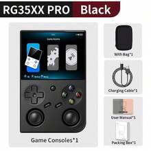 Anbernic RG 35XXPro RG35XX Pro consola de juegos portátil Retro reproductor de videojuegos compatible con WiFi Linux 64-bit PSP juego 256G nuevo - Negro - Ver 2