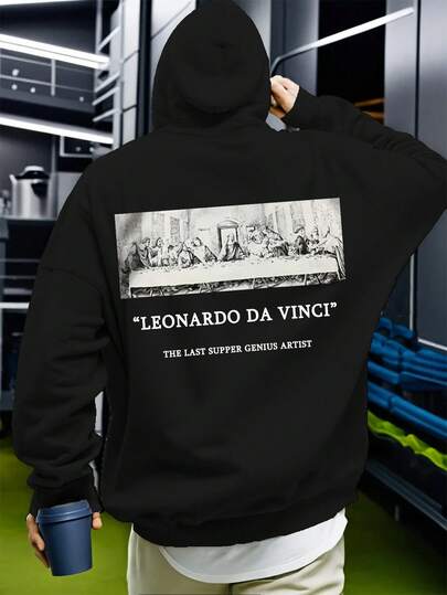 纯黑色连帽羊毛套头衫