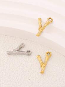 3件套不锈钢字母吊坠配件，18K镀金A-Z字母吊坠，适用于DIY珠宝制作材料及配件