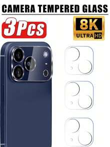 3pcs Full Coverage Camera Lens Protector Film, Compatible With 17/14/15/13/16 Pro Max Plus/17/Air, Accessory Rear Cover Lens Glass, Suitable For Daily, Office, Home Use, Waterproof, Shockproof, Anti-Fall, Anti-Scratch. - Clear - View 10
