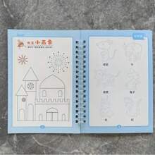 1 livro de pintura mágica com ranhuras 3D reutilizável, adequado para aprender números e letras, desenvolver habilidades de desenho, praticar caligrafia, livro de exercícios de matemática - conjunto de exercícios educacionais de caligrafia, presente de Natal e Halloween (cor e design de capa aleatórios)