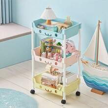 Multi-Layer Storage Rack With Wheels, 3/5-Layer Mobile Storage Cart, 360-Degree Rotating Universal Wheels, Suitable For Living Room, Bedroom, Kitchen, Dormitory, Home Storage Artifact, Ideal Christmas/Halloween Gift - Multicolor - View 15