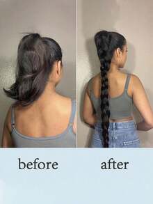 24 Inch Synthetic Long Fried Dough Twists Braid Ponytail Extension Belt Rubber Belt Boxing Braid Extension Belt, Suitable For Women's Daily Use