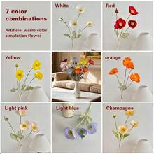 7/8 Stücke künstliche Island Mohn Blumen, Künstlicher Blumenstrauß, warme Farbkombination, wartungsfrei, geeignet für Zuhause, Schlafzimmer, Vase Dekoration, Kamin, Esszimmer, Wohnzimmer, Garten, Hochzeitsfeier, Fotografie Requisiten, Feiertags-Dekoration für Halloween, Thanksgiving, Weihnachten, DIY Geburtstags-Party Dekoration, Schul-Dekoration