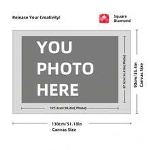 Kit di pittura a diamante personalizzata su misura per adulti, fai da te 5D, arte con punti a forma rotonda/quadrata, con foto, testo e disegno personalizzato, in varie dimensioni (20x25cm), decorazione personalizzata per la casa (Punti rotondi, 30x40cm), kit per adulti, decorazione con pittura a diamanti 5D