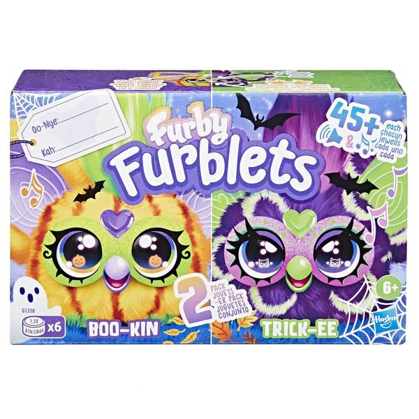 Hasbro Furby Furblets Fierce & Fabulous 2 Packs, Greenie-Meanie & May-May With 45 Sounds Each, Electronic Plush Toys For Girls & Boys 6 Years & Up