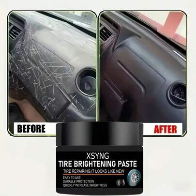 Agente reparador de plástico negro y cuero, reparación del interior del automóvil con corrección de color, mantenimiento del tablero y paneles de la puerta - Se aplica fácilmente a la protección del asiento del automóvil, textura suave, brillo duradero, pasta de restauración, adecuado para que los propietarios de automóviles lo utilicen