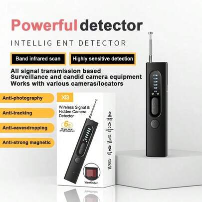 X13 Portable Signal Detector Anti-Peeping Camera Finder Anti-Spy Infrared Scanner Signal Source Anti-Lost Sound And Light Alarm