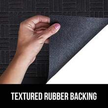 GORILLA GRIP 100% Impermeable Alfombra de Entrada WeatherMax para Todas las Estaciones, Diseñada en EE. UU., Caucho Natural, Resistente a Manchas y Desvanecimiento, Alfombras de Entrada de Bajo Perfil para Interior y Exterior, Fácil de Limpiar, 17x29 Diamante Gris - Laberinto de medianoche - Ver 6
