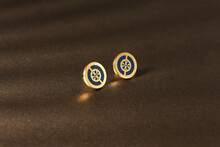Tory Burch Double T Logo Stud Earrings - Blue - View 3