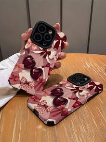 1 件简约别致的蝴蝶结和樱桃图案垂直条纹高品质人造皮革防震防指纹手机壳，适合作为生日或节日礼物送给朋友、家人、朋友，兼容 Apple Applemsung 型号 - 彩色 - 查看 2