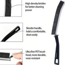 1PC Window Slot Cleaning Brush, Screen Window Cleaning Tool, Keyboard Slot Small Brush, Glass Belt Dustpan Gap Brush - Đen 2 - Xem 3