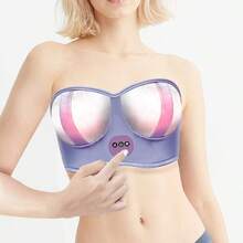 Smart Wireless Electric Vibrating Heated Massage Bra With EMS Patches Ideal Gift For Mother Girlfriend Or Best Friend On Valentine's Day Or Anniversary - Purple - View 9